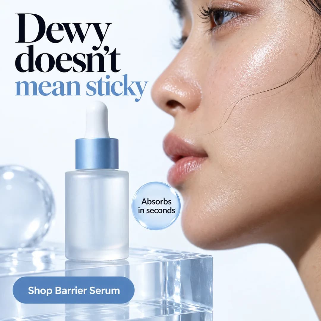 Cloudveil — Product and skin close-up with a benefit bubble